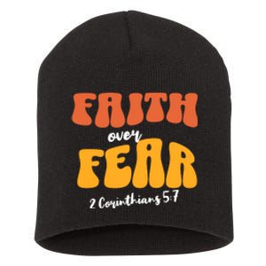 Faith Over Fear Christian Motivational Short Acrylic Beanie