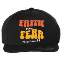 Faith Over Fear Christian Motivational Wool Snapback Cap