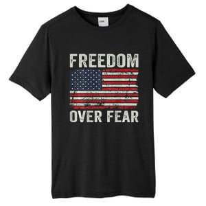 Freedom Over Fear Patriotic USA Flag Open America (BACK) Tall Fusion ChromaSoft Performance T-Shirt