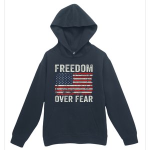 Freedom Over Fear Patriotic USA Flag Open America (BACK) Urban Pullover Hoodie