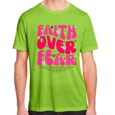 Faith Over Fear Christian Jesus Religious Floral Adult ChromaSoft Performance T-Shirt