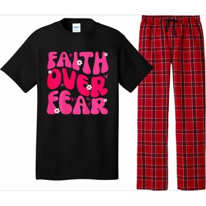 Faith Over Fear Christian Jesus Religious Floral Pajama Set