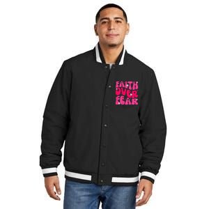 Faith Over Fear Christian Jesus Religious Floral Insulated Varsity Jacket