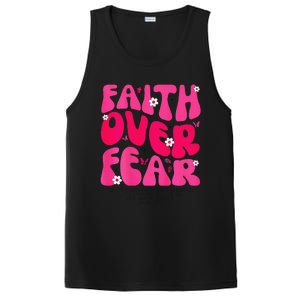 Faith Over Fear Christian Jesus Religious Floral PosiCharge Competitor Tank