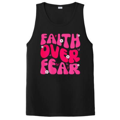 Faith Over Fear Christian Jesus Religious Floral PosiCharge Competitor Tank