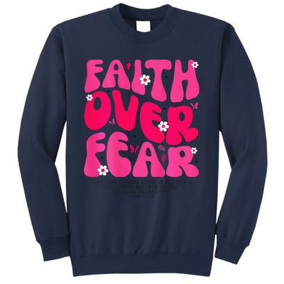 Faith Over Fear Christian Jesus Religious Floral Sweatshirt