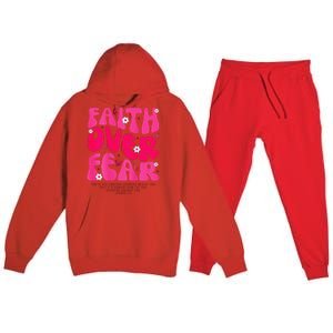 Faith Over Fear Christian Jesus Religious Floral Premium Hooded Sweatsuit Set