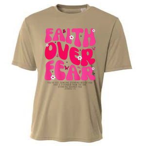 Faith Over Fear Christian Jesus Religious Floral Cooling Performance Crew T-Shirt