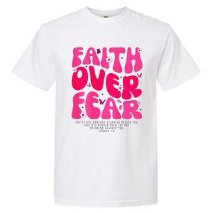 Faith Over Fear Christian Jesus Religious Floral Garment-Dyed Heavyweight T-Shirt