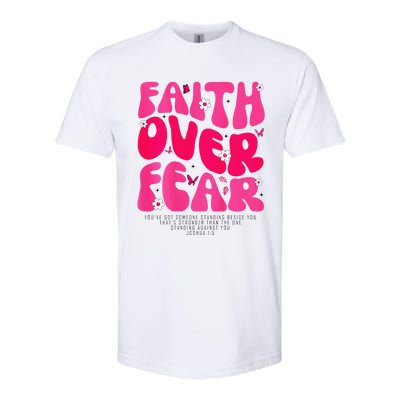 Faith Over Fear Christian Jesus Religious Floral Softstyle CVC T-Shirt