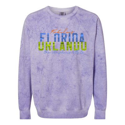 Fabulous Orlando Florida The Sunshine State Colorblast Crewneck Sweatshirt