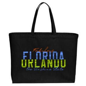 Fabulous Orlando Florida The Sunshine State Cotton Canvas Jumbo Tote