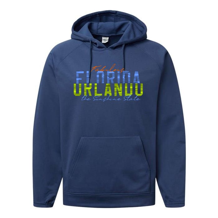 Fabulous Orlando Florida The Sunshine State Performance Fleece Hoodie