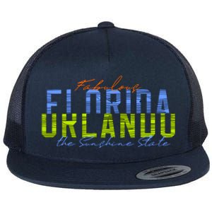 Fabulous Orlando Florida The Sunshine State Flat Bill Trucker Hat