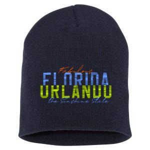 Fabulous Orlando Florida The Sunshine State Short Acrylic Beanie