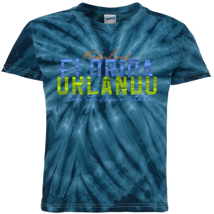 Fabulous Orlando Florida The Sunshine State Kids Tie-Dye T-Shirt