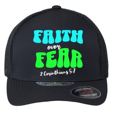 Faith Over Fear Christian Motivational Flexfit Unipanel Trucker Cap