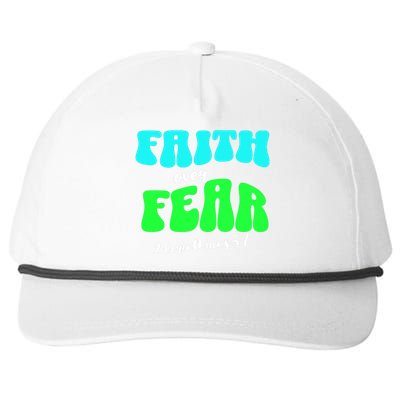 Faith Over Fear Christian Motivational Snapback Five-Panel Rope Hat