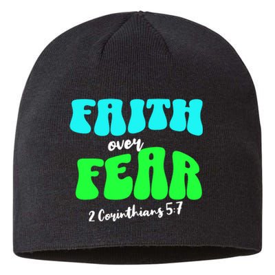 Faith Over Fear Christian Motivational Sustainable Beanie