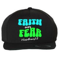 Faith Over Fear Christian Motivational Wool Snapback Cap