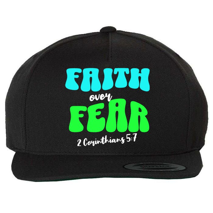 Faith Over Fear Christian Motivational Wool Snapback Cap