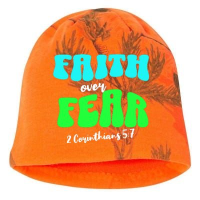 Faith Over Fear Christian Motivational Kati - Camo Knit Beanie