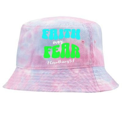 Faith Over Fear Christian Motivational Tie-Dyed Bucket Hat