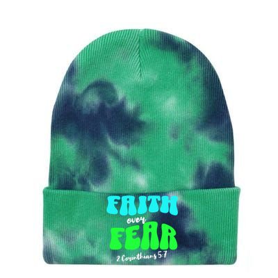 Faith Over Fear Christian Motivational Tie Dye 12in Knit Beanie