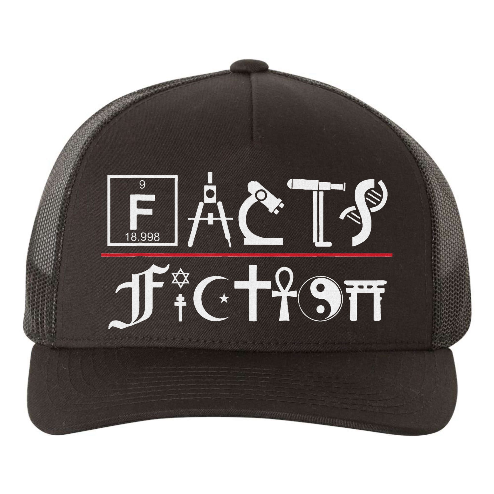 Facts Over Fiction Atheist Studies Yupoong Adult 5-Panel Trucker Hat