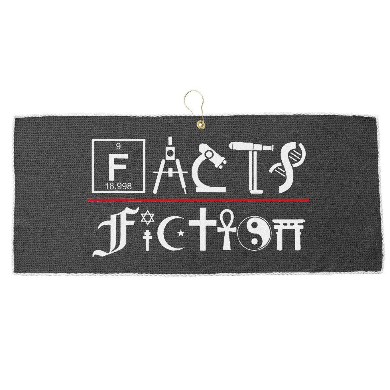Facts Over Fiction Atheist Studies Large Microfiber Waffle Golf Towel