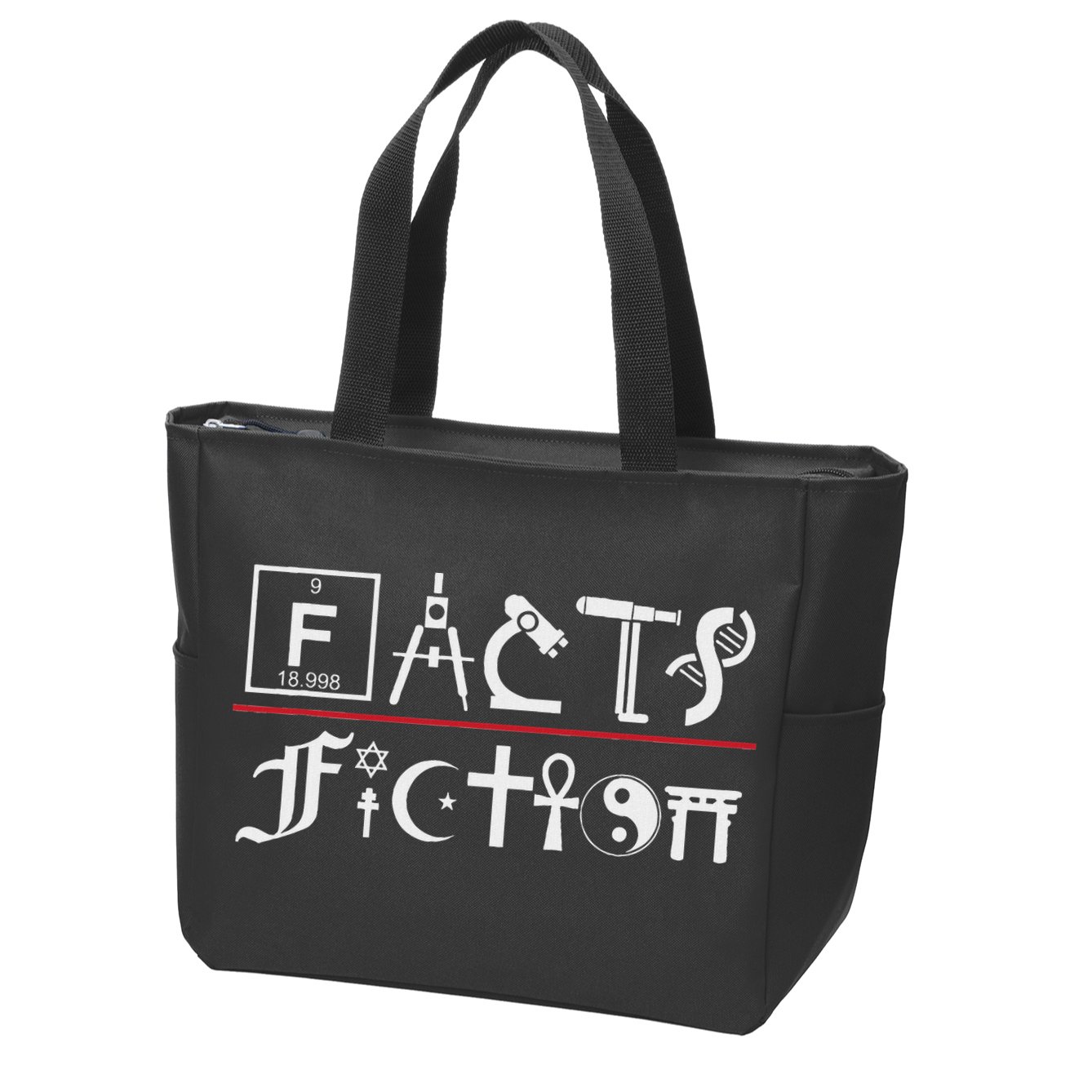 Facts Over Fiction Atheist Studies Zip Tote Bag