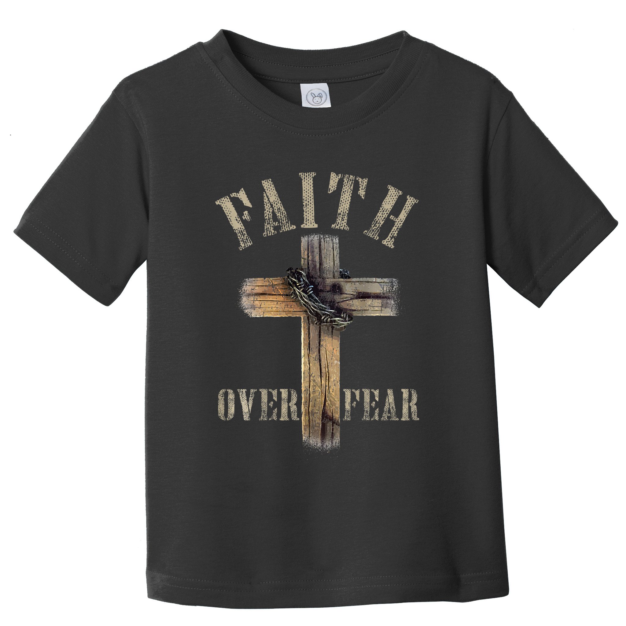Faith Over Fear American Christian Cross God Jesus Toddler T-Shirt