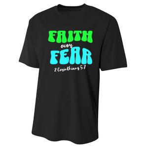 Faith Over Fear Christian Motivational Performance Sprint T-Shirt