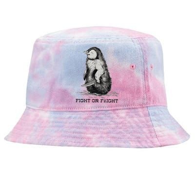 Fight Or Flight Funny Penguin Pun Meme Tie-Dyed Bucket Hat