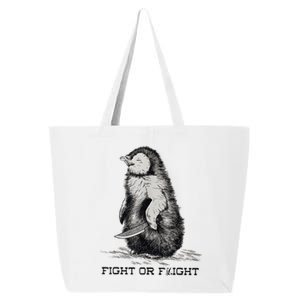 Fight Or Flight Funny Penguin Pun Meme 25L Jumbo Tote