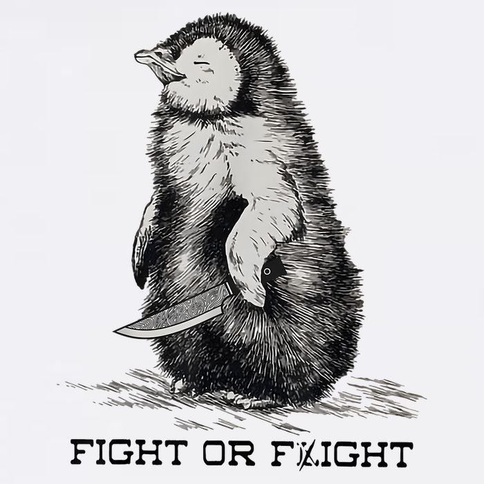 Fight Or Flight Funny Penguin Pun Meme Wool Snapback Cap