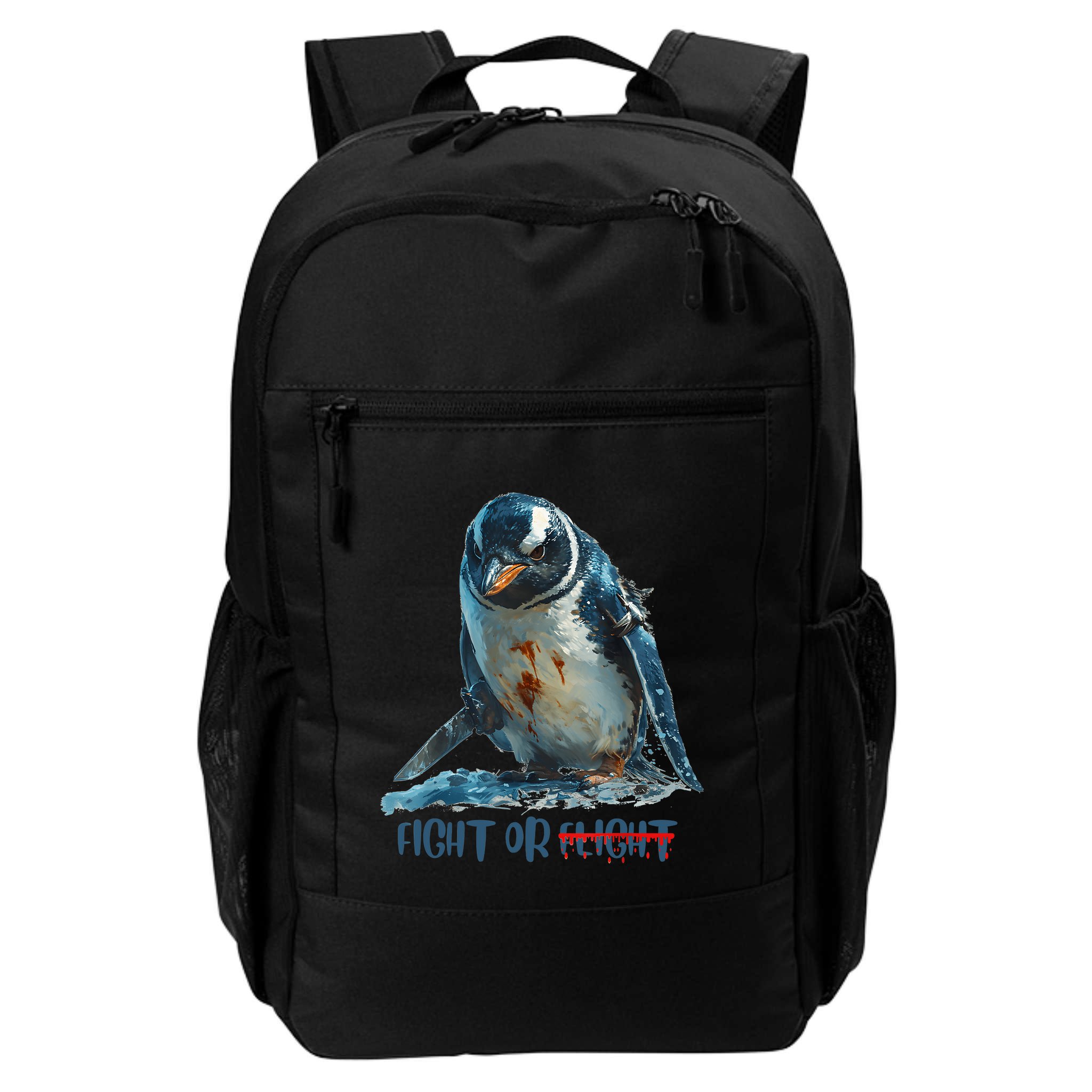 Fight Or Flight Funny Penguin Quote Backpack