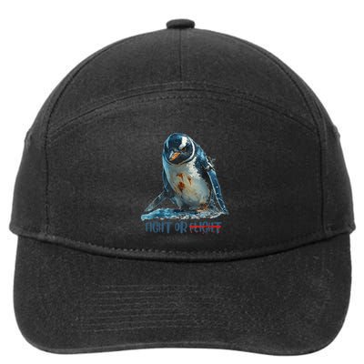 Fight Or Flight Funny Penguin Quote 7-Panel Snapback Hat