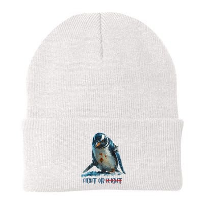 Fight Or Flight Funny Penguin Quote Beanie