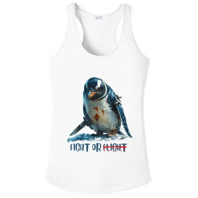 Fight Or Flight Funny Penguin Quote Ladies PosiCharge Competitor Racerback Tank