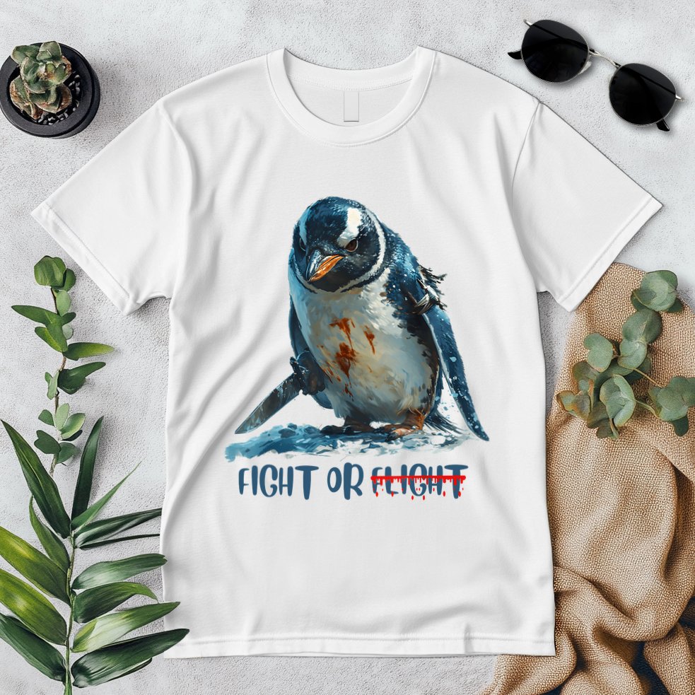 Fight Or Flight Funny Penguin Quote Premium T-Shirt