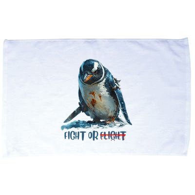 Fight Or Flight Funny Penguin Quote Microfiber Hand Towel