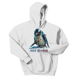 Fight Or Flight Funny Penguin Quote Kids Hoodie