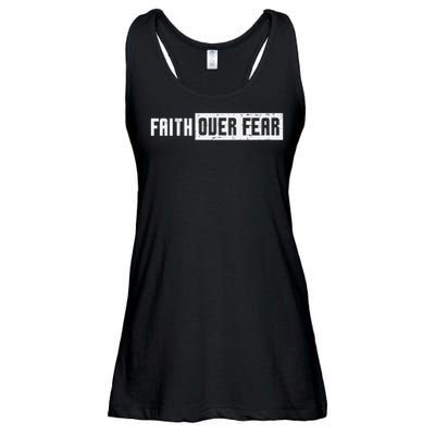 Faith Over Fear Jesus Christian Catholic Religion God Gift Ladies Essential Flowy Tank
