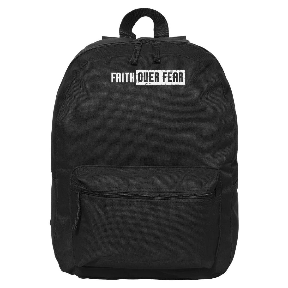 Faith Over Fear Jesus Christian Catholic Religion God Gift 16 in Basic Backpack