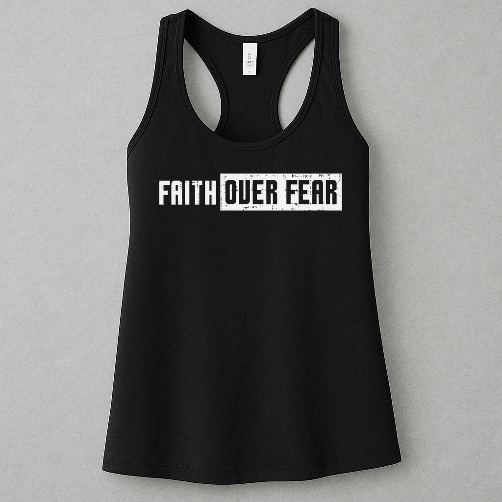 Faith Over Fear Jesus Christian Catholic Religion God Gift Womens Tank Top