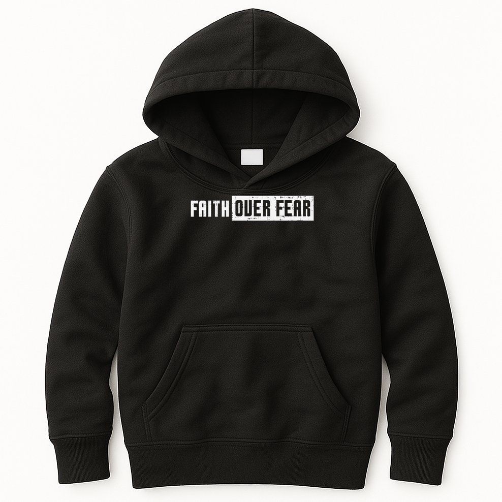 Faith Over Fear Jesus Christian Catholic Religion God Gift Kids Hoodie