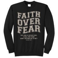 Faith Over Fear Bible Verse Motivational Christian Print Sweatshirt