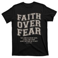 Faith Over Fear Bible Verse Motivational Christian Print T-Shirt