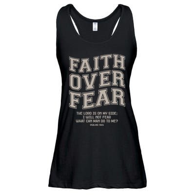 Faith Over Fear Bible Verse Motivational Christian Print Ladies Essential Flowy Tank